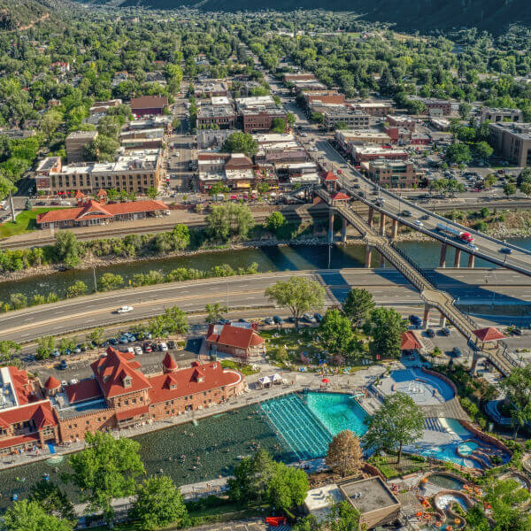 Aerial of Glenwood Springs, Colorado